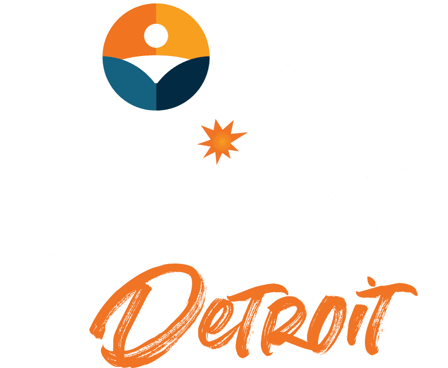 Hope Ignites Detroit White Stacked Logo